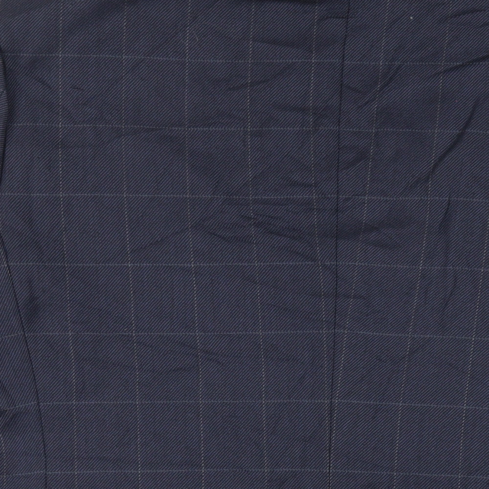 Marks and Spencer Mens Blue Check Wool Jacket Suit Jacket Size 44 Regular