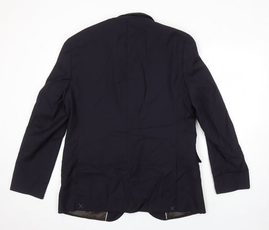 M&S Mens Blue Wool Jacket Suit Jacket Size 42 Regular