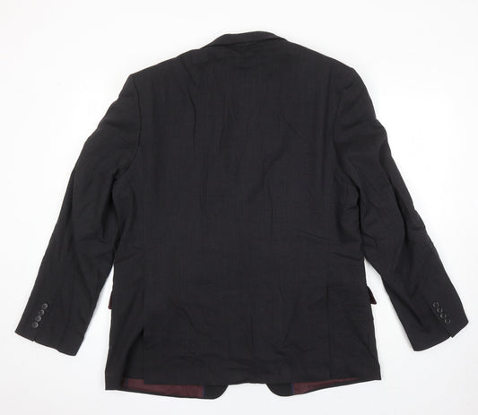 M&S Mens Black Wool Jacket Suit Jacket Size 44 Regular
