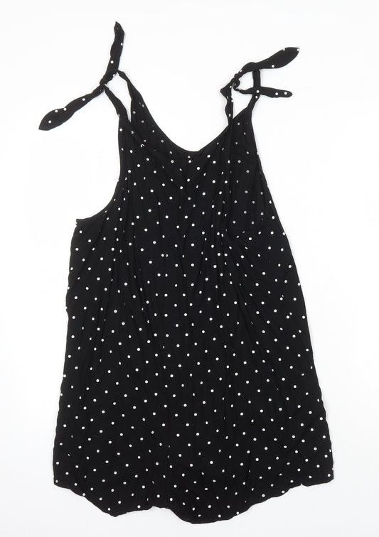 Monkl Womens Black Polka Dot Viscose Playsuit One-Piece Size M - Pockets