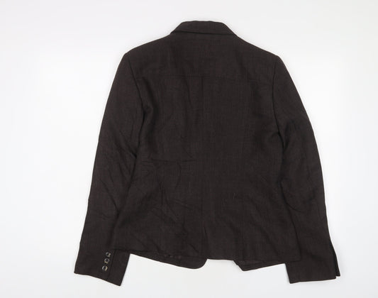 NAF NAF Womens Brown Jacket Blazer Size 12 Button