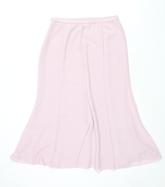 Gina Bacconi Womens Pink Polyester Trumpet Skirt Size 14 Zip