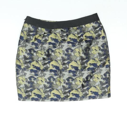 Clements Ribeiro Womens Multicoloured Geometric Polyester Mini Skirt Size 12 Zip