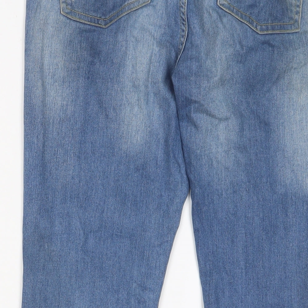 Brand and care label for Denim & Co. girls’ blue cotton skinny jeans, size 11-12, years, 26-inch leg regular zip
