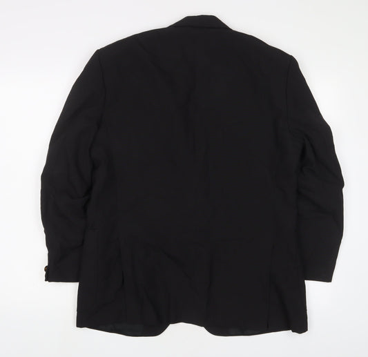 VARTEKS Mens Black Wool Jacket Suit Jacket Size 40 Regular