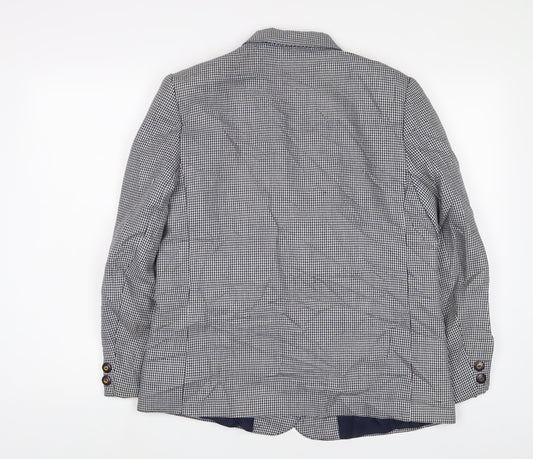 Julius Womens Blue Herringbone Jacket Blazer Size 16 Button