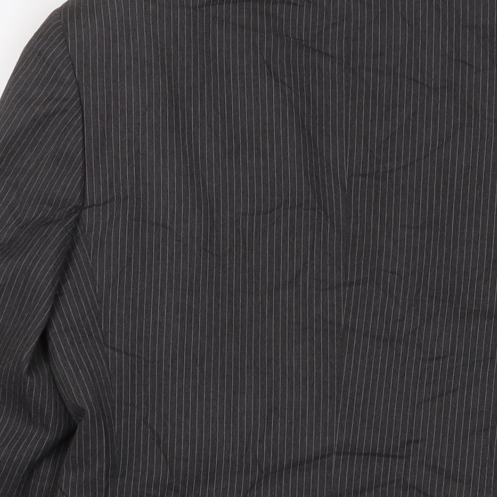 Marks and Spencer Mens Grey Striped Wool Jacket Suit Jacket Size 36 Regular