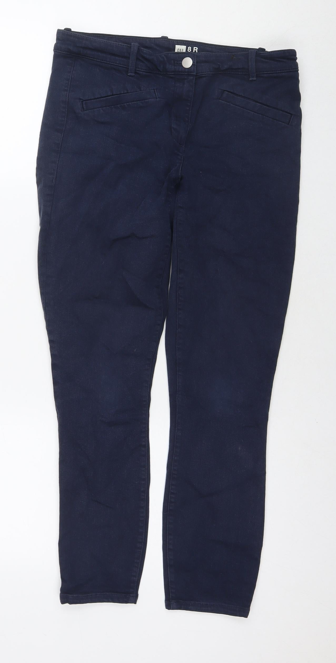 Gap Womens Blue Cotton Cropped Jeans Size 8 L26 in Regular Zip