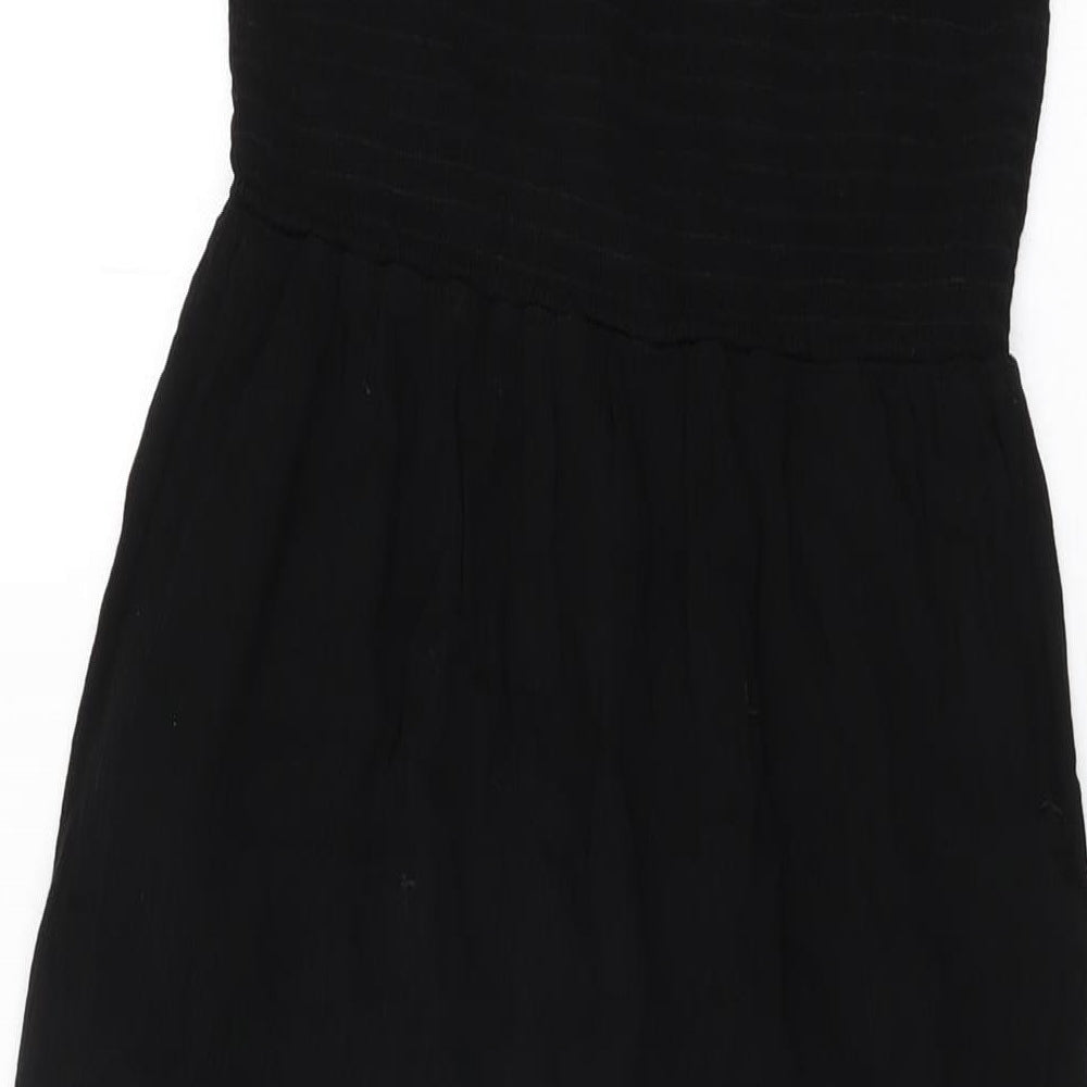 New Look Womens Black Polyester Maxi Size L Square Neck Pullover