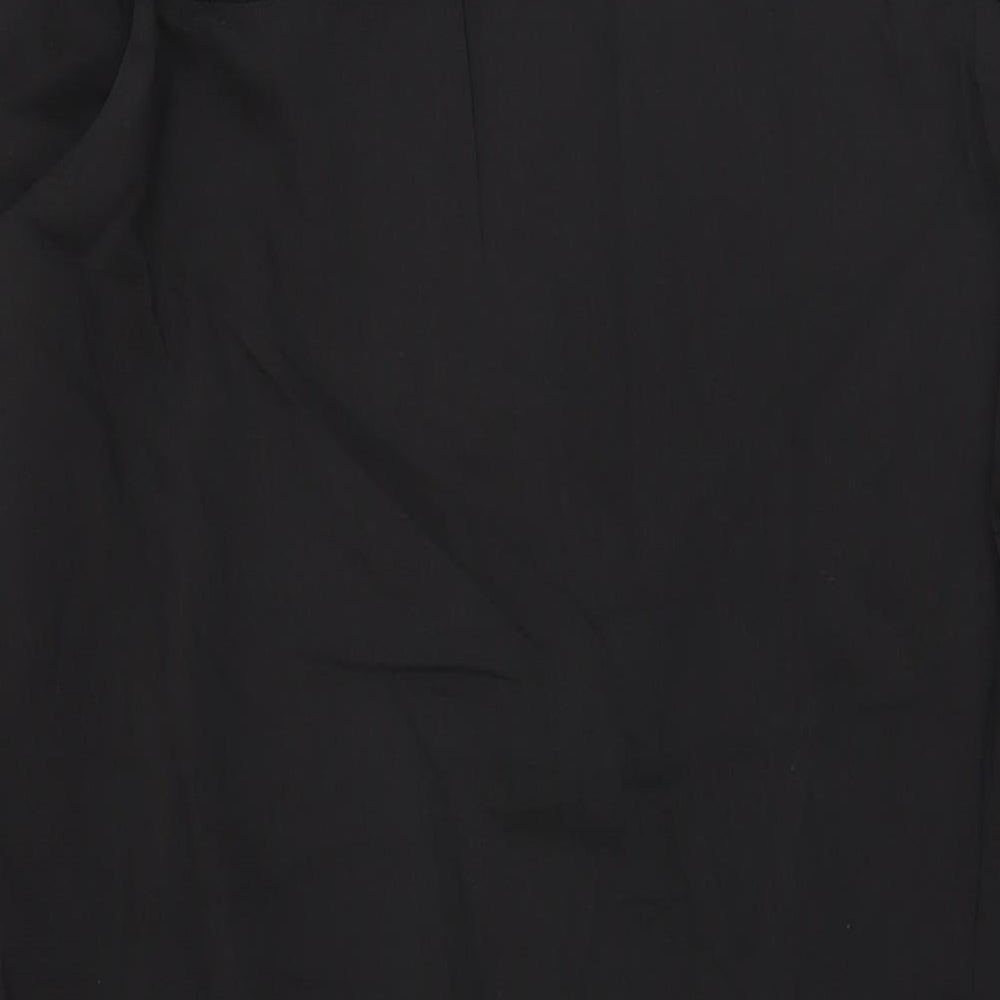 Nasty Gal Womens Black Polyester Basic Button-Up One Size Collared - High Low