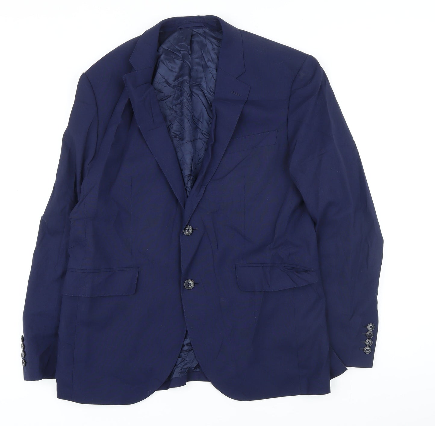 Hackett London Mens Blue Wool Jacket Suit Jacket Size 42 Regular