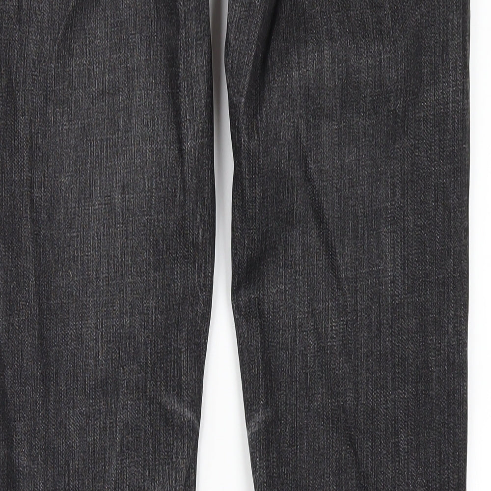 Brand and care label for Mexx women’s grey cotton straight jeans, size UK 8, 32-inch leg regular zip