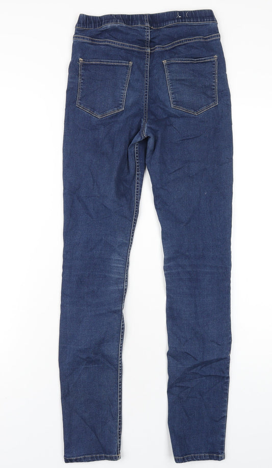 H&M Girls Blue Cotton Jegging Jeans Size 14 Years L29 in Regular Pullover