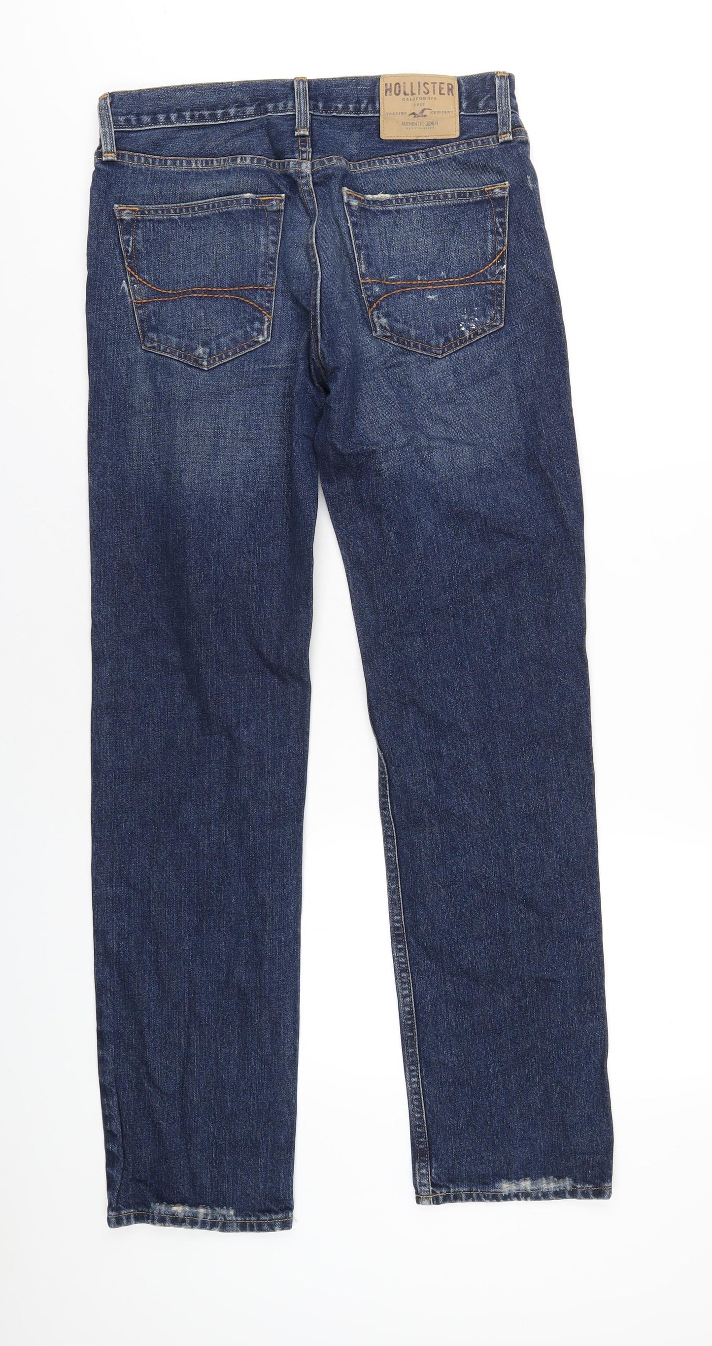 Hollister Mens Blue Cotton Straight Jeans Size 30 in L32 in Slim Zip