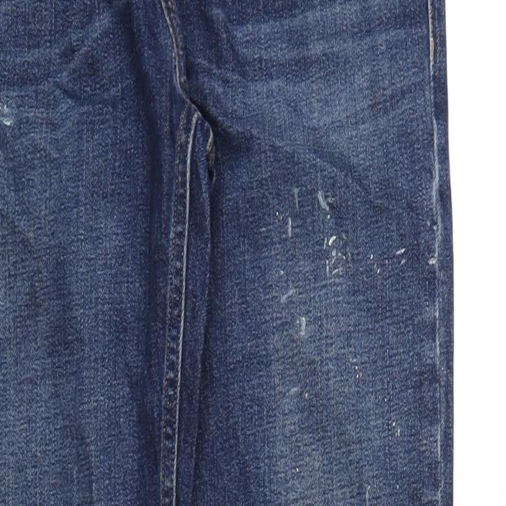 Hollister Mens Blue Cotton Straight Jeans Size 30 in L32 in Slim Zip