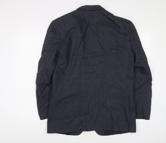 Bruce Corman Mens Blue Wool Jacket Suit Jacket Size 40 Regular