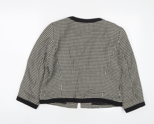 Marks and Spencer Womens Ivory Geometric Jacket Size 12 - Open