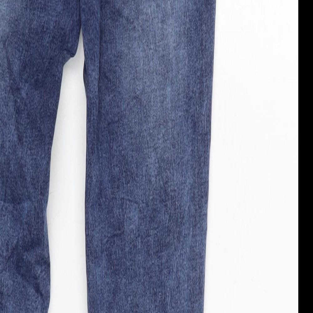 Brand and care label for Toxik3 women’s blue cotton blend skinny jeans, size UK 8, 27.5-inch leg regular zip