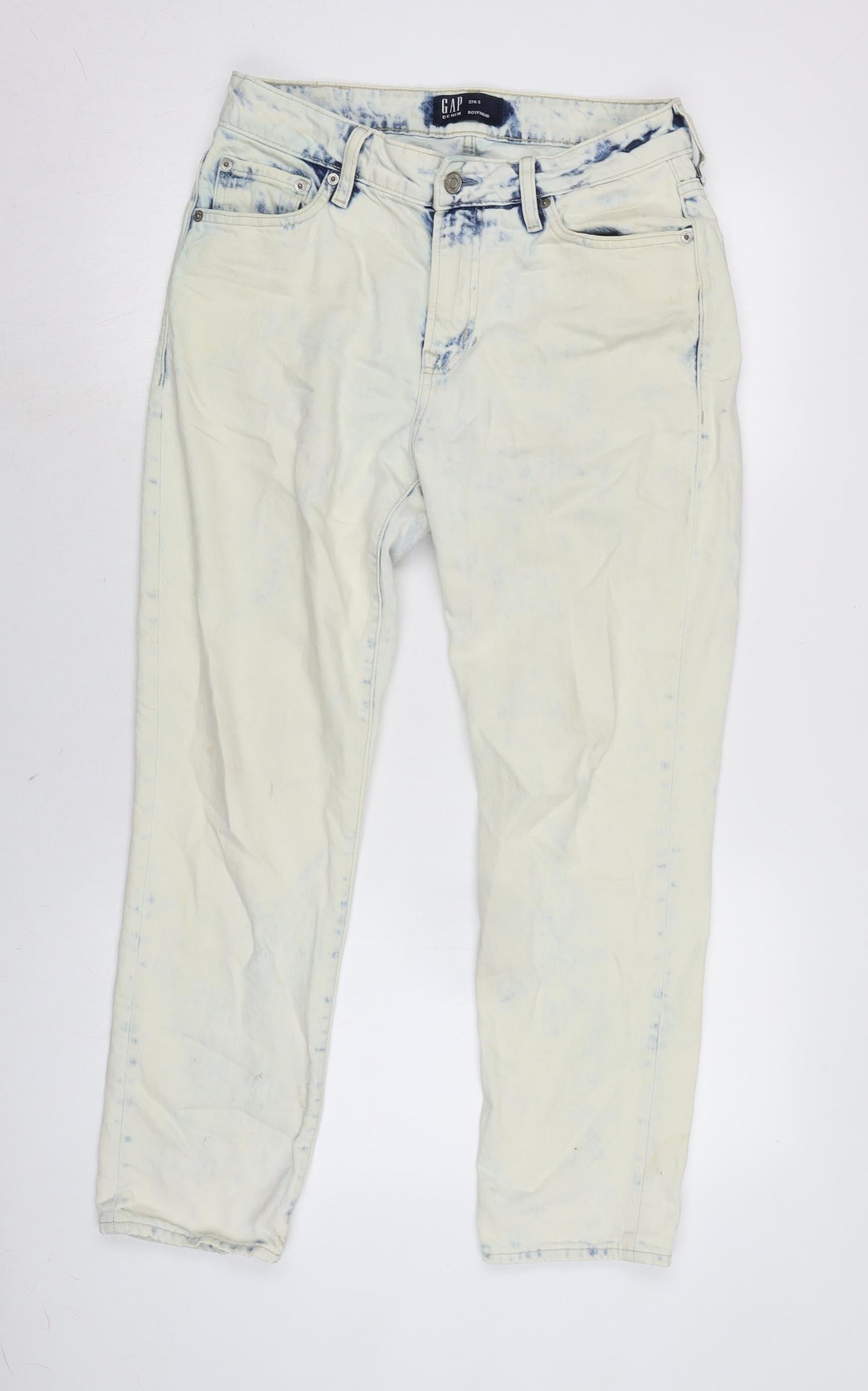 Gap Mens Blue Cotton Blend Straight Jeans Size 30 in L25 in Regular Zip