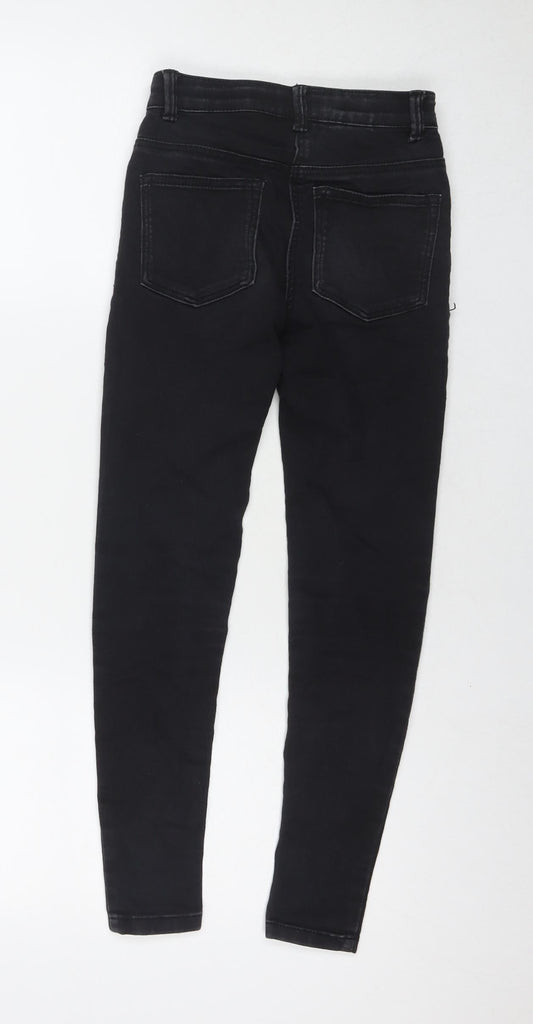 TU Girls Black Cotton Skinny Jeans Size 10 Years L24 in Regular Zip