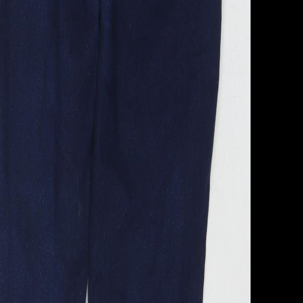 Brand and care label for Denim & Co. women’s blue cotton jegging jeans, size UK 10, 27-inch leg regular