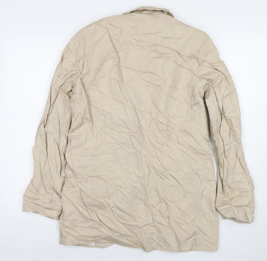 H&M Womens Beige Jacket Blazer Size 8 Zip