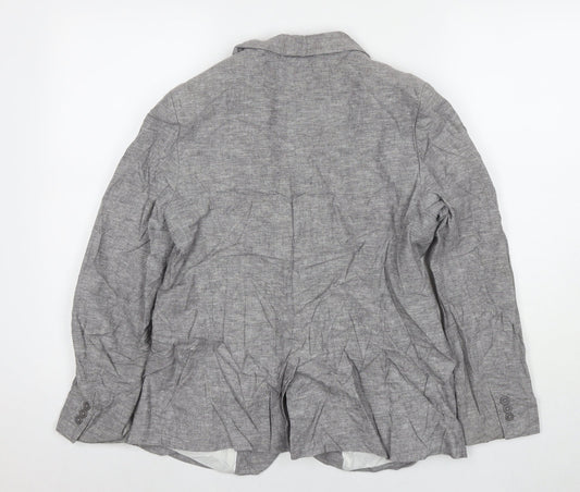 Marks and Spencer Womens Grey Jacket Blazer Size 12 Buckle