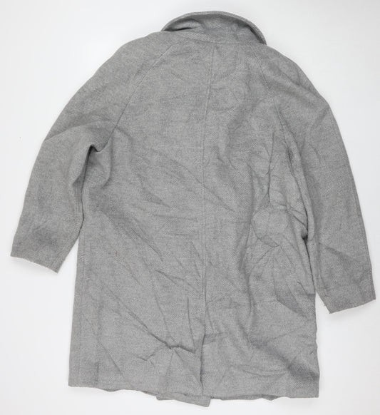 Marks and Spencer Womens Grey Overcoat Coat Size 18 Button