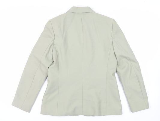 St Michael Womens Green Jacket Blazer Size 14 Button - Vintage