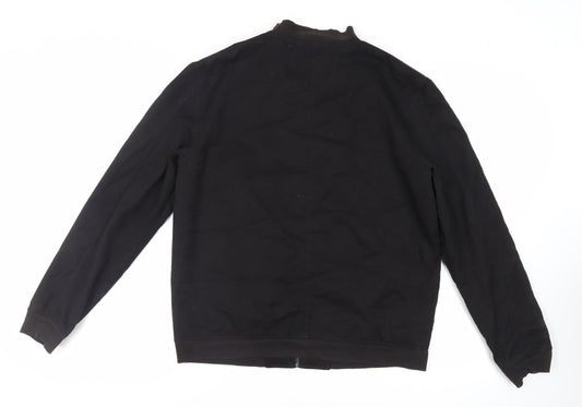 NEXT Mens Black Bomber Jacket Jacket Size L Zip