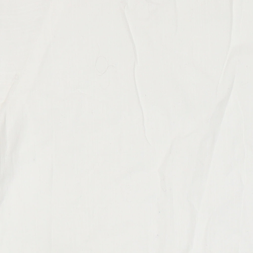 Brand and care label for French Connection women’s white 100% cotton shift, size UK 8, round neck