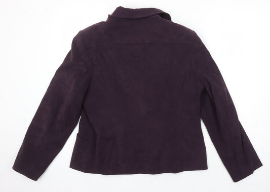 EWM Womens Purple Jacket Size 14 - Embroidered Detail