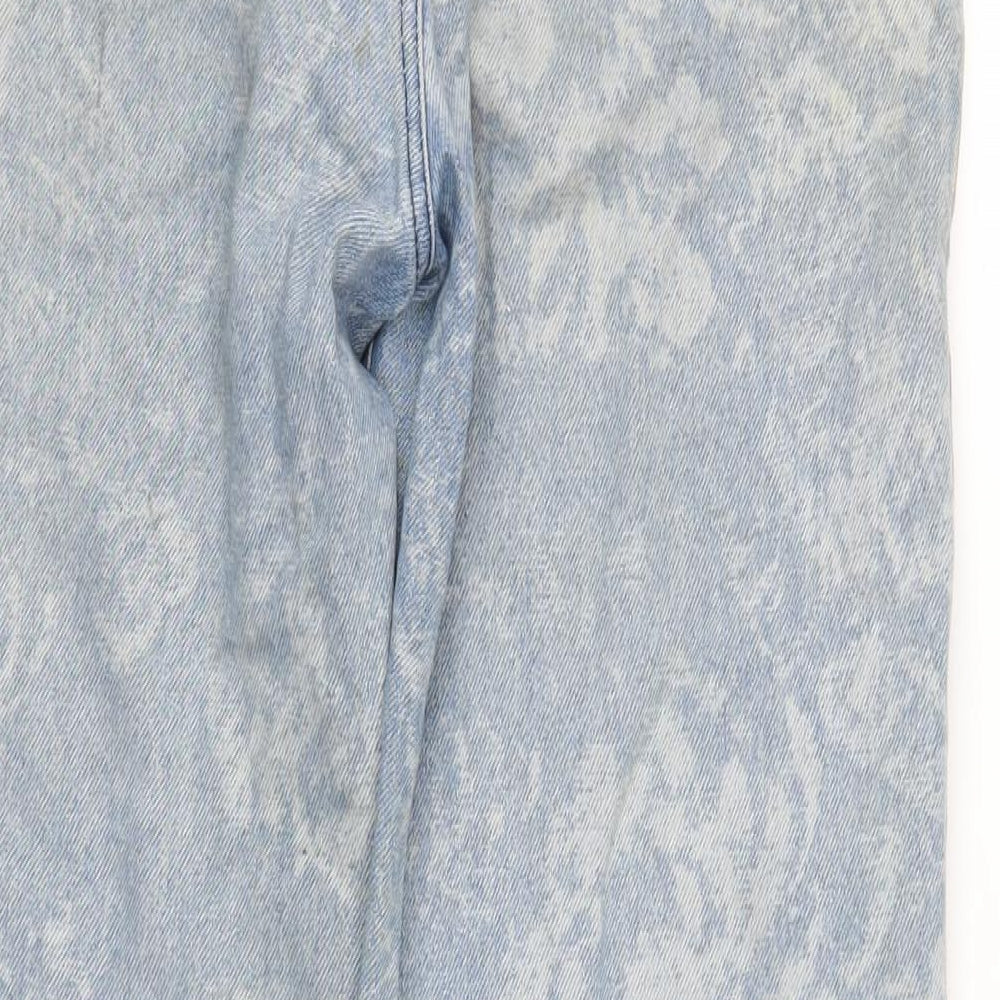 Jaded London Womens Blue Floral Cotton Straight Jeans Size 30 L32 in Regular Zip
