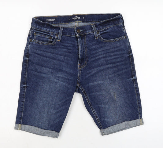 Hollister Womens Black Cotton Boyfriend Shorts Size 30 in L10 in Regular Zip