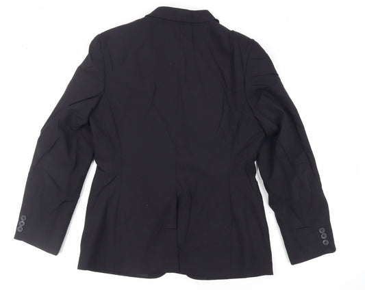 Disley Womens Black Jacket Blazer Size 12 Button