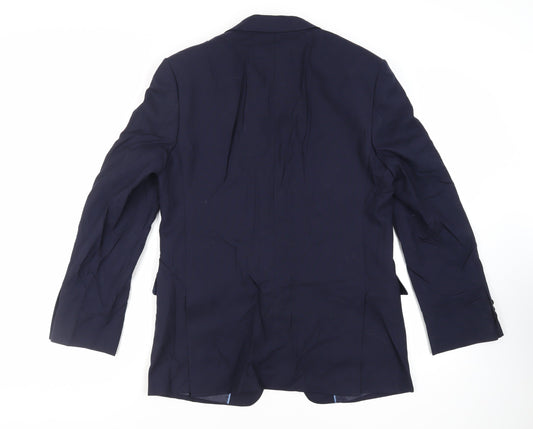 Marks and Spencer Mens Blue Wool Jacket Suit Jacket Size 38 Regular