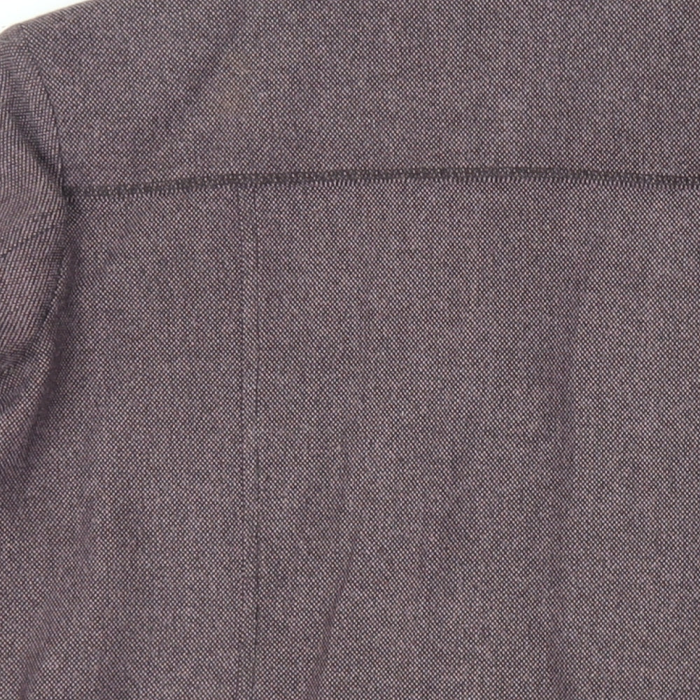 Brand and care label for Oscar B. women’s purple jacket, size UK 12, button - lightweight