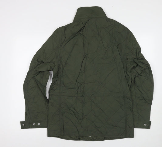 Marks and Spencer Mens Green Quilted Coat Size S Zip