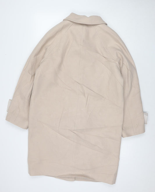 Marks and Spencer Womens Beige Overcoat Coat Size XS Button