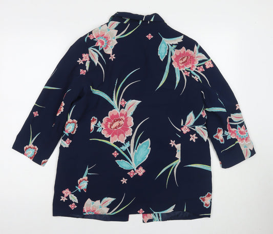 Bonmarché Womens Blue Floral Kimono Blazer Size 12