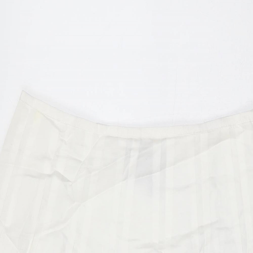 Jones New York Womens White Floral Cotton Swing Skirt Size 8 Zip
