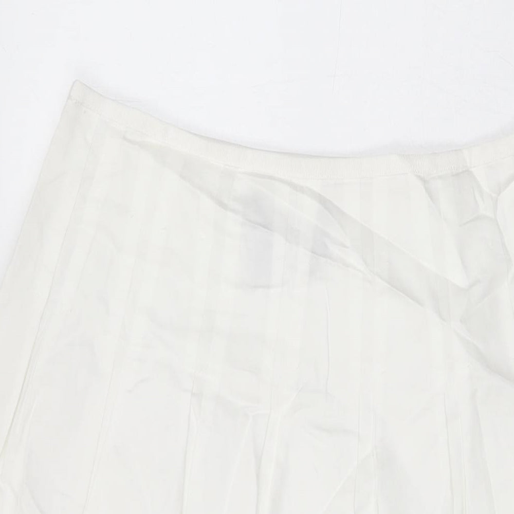 Jones New York Womens White Floral Cotton Swing Skirt Size 8 Zip