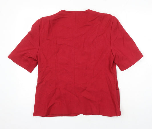 First avenue Womens Red Jacket Blazer Size 14 - Short Sleeved