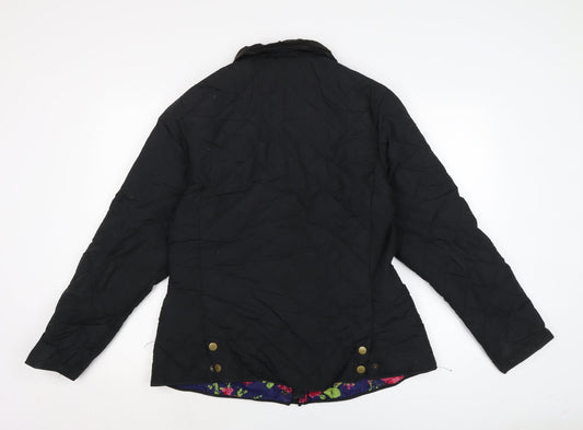 Betty kay Womens Black Quilted Jacket Size 16 Zip