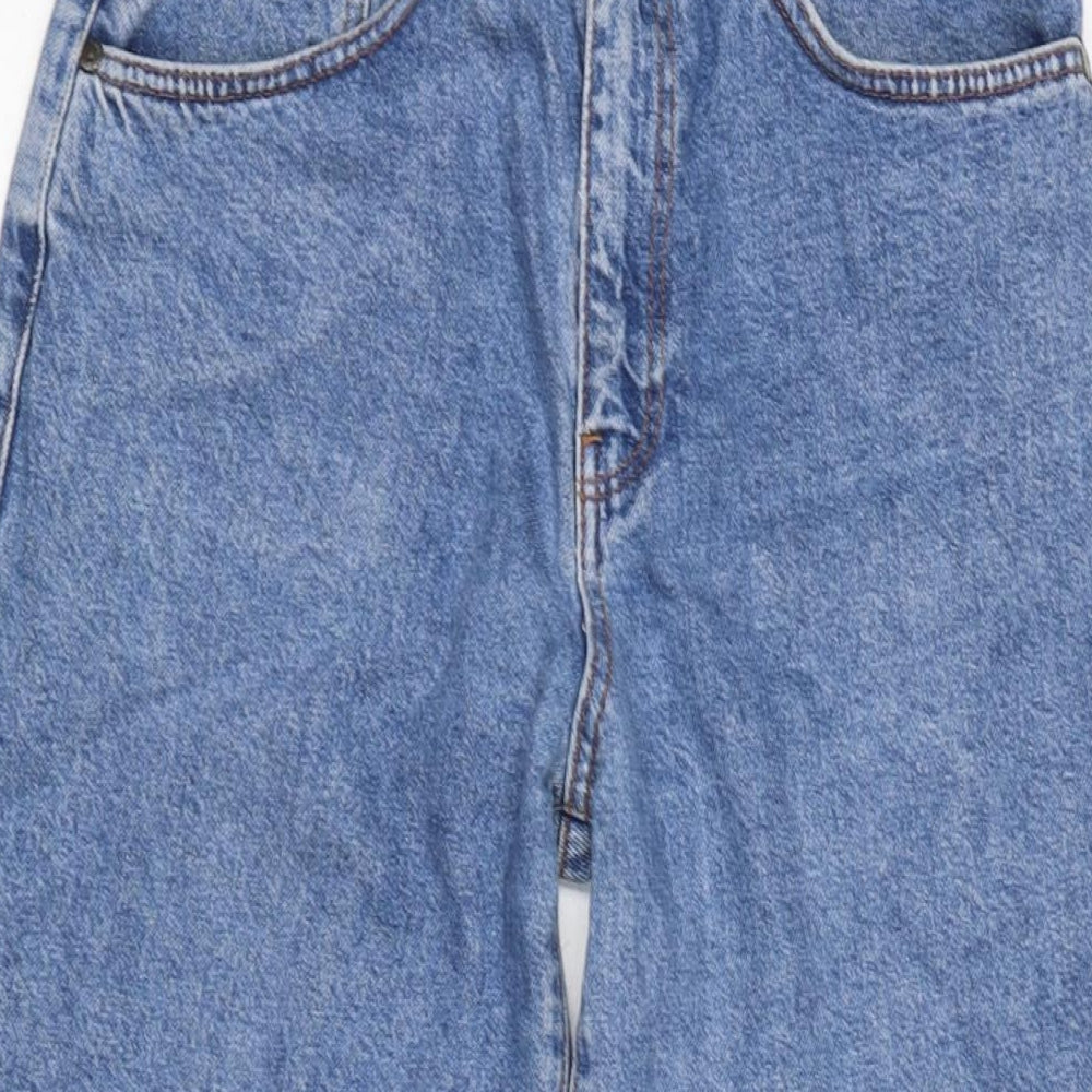 Ragged Womens Blue Cotton Wide-Leg Jeans Size 23 in L26 in Regular Zip