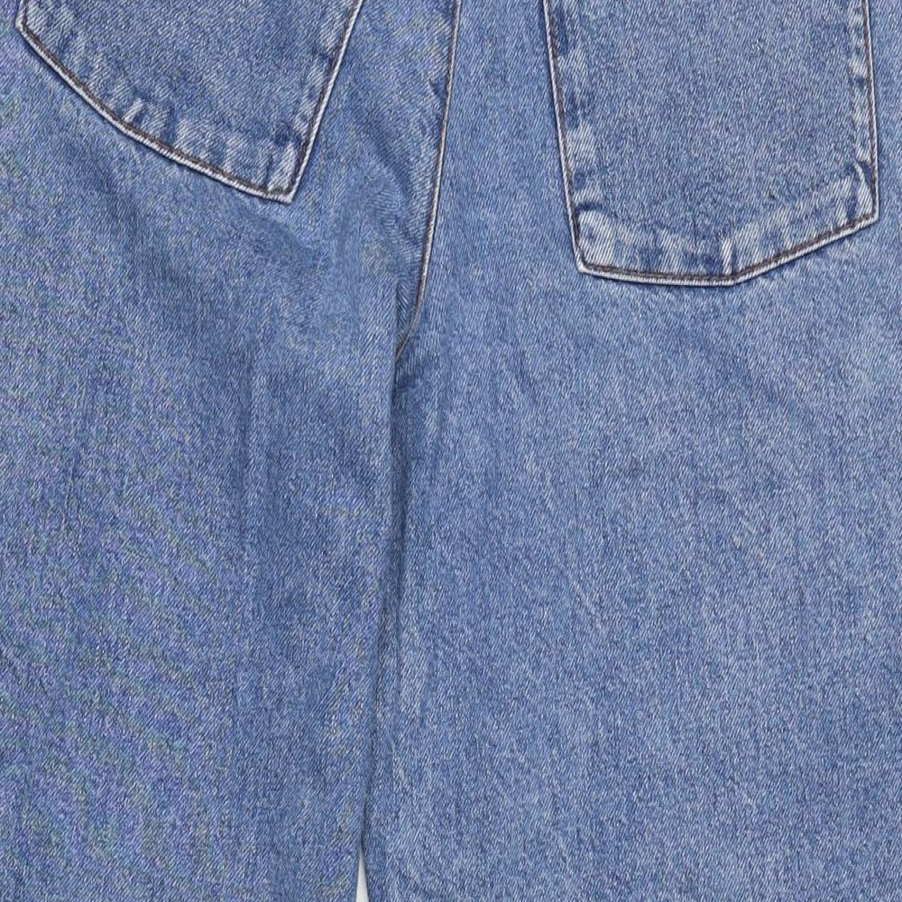 Ragged Womens Blue Cotton Wide-Leg Jeans Size 23 in L26 in Regular Zip