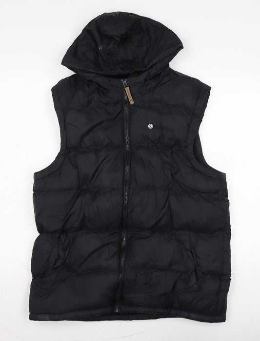 Lambretta Mens Black Gilet Waistcoat Size XL Zip