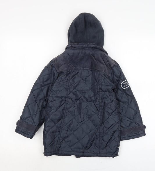 Hadleigh Boys Blue Quilted Coat Size 4-5 Years Button