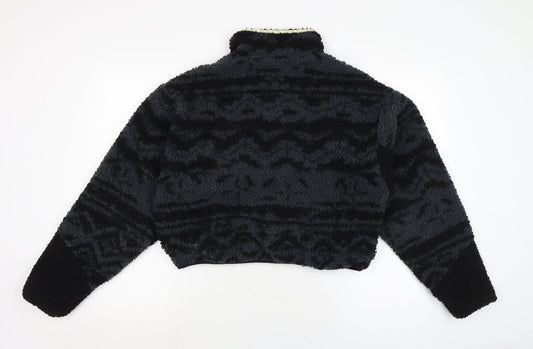 Reebok Womens Black Polyester Pullover Sweatshirt Size XS