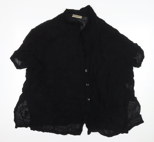 Womens UK Size 26 Ann Harvey Black Viscose Button-Up
